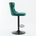 thumbnail image 4 of Swivel Velvet Barstools with Back Adjustable Seat Height from 25-33 Inch Tufted Counter Height Bar Chairs for Kitchen Island Dining Pub(Green,Set of 2), 4 of 11
