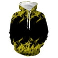 thumbnail image 2 of Leesechin Men's Long Sleeve Flame Print Hooded Pullover Tie Pocket Top Hooded Sweatshirt, 2 of 6