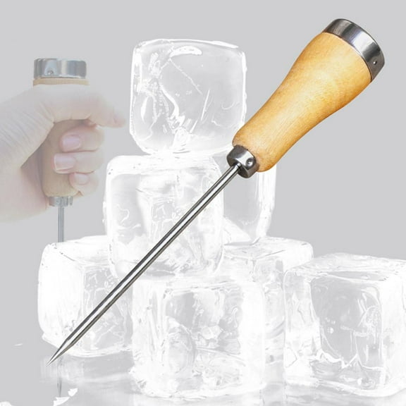 Ruifaya Stainless Steel Ice Picks Punch Crusher Icing Breaker Wooden Handle Kitchen Tool