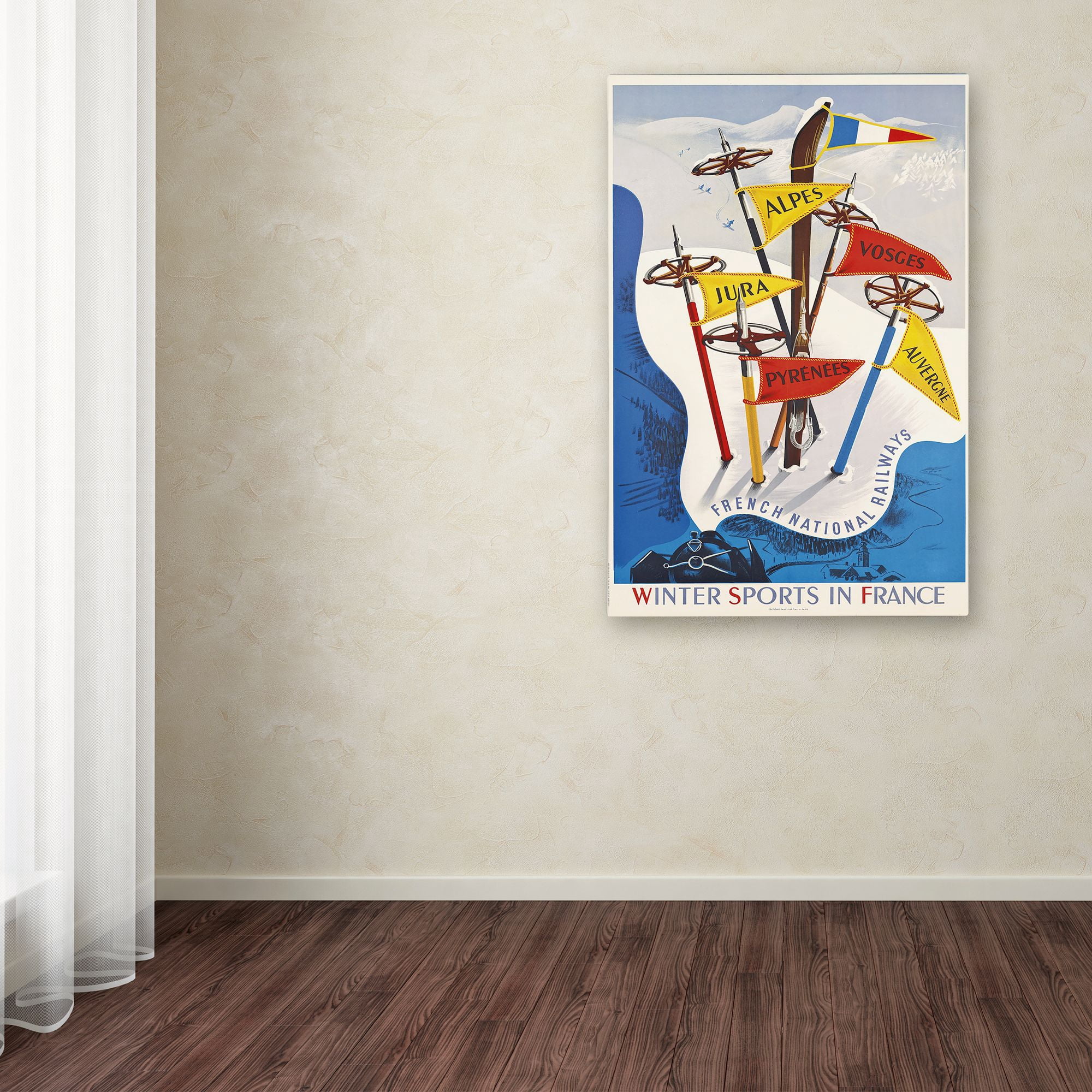 Trademark Fine Art 'France Winter Sports' Canvas Art by Vintage Apple Collection