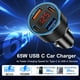 thumbnail image 2 of Cargador de teléfono de coche Avatcen, 65 W, 4 puertos USB C con voltímetro, 2 of 7