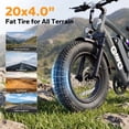 thumbnail image 7 of Qlife Racer Fat Tire 2.0 Electric Bike For Adults, Max 28MPH Mountain Ebike with 750W Motor, 20x4.0" Tire Step Over E-MTB, 48V 15.6Ah Removable Battery,Gray, 7 of 7
