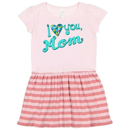 

Inktastic I Love You Mom- in blue Gift Toddler Girl Dress