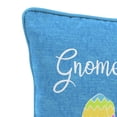 thumbnail image 6 of Jordan Manufacturing 16" x 16" Gnome Sweet Gnome Blue Novelty and Multicolor Stripe Reversible Square Outdoor Throw Pillow with Welt, 6 of 10