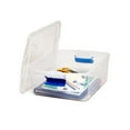 thumbnail image 3 of HOMZ 4-Pack 15.5 Qt Latching Lid, Home & Office Clear Plastic Storage Organizer Bins, Blue, 3 of 8