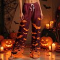 thumbnail image 2 of Edvintorg Comfy Pants Women Halloween Printed Loose Wide Leg Trouser Elastic Waisted Casual Pant with Drawstring Women Clothing Wine S-2XL, 2 of 8