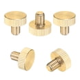 thumbnail image 1 of Uxcell 5-Pack Tornillos de Mariposa Estriados, Perillas de Cabeza Plana de Latón Sólido M6x8mm, 1 of 6