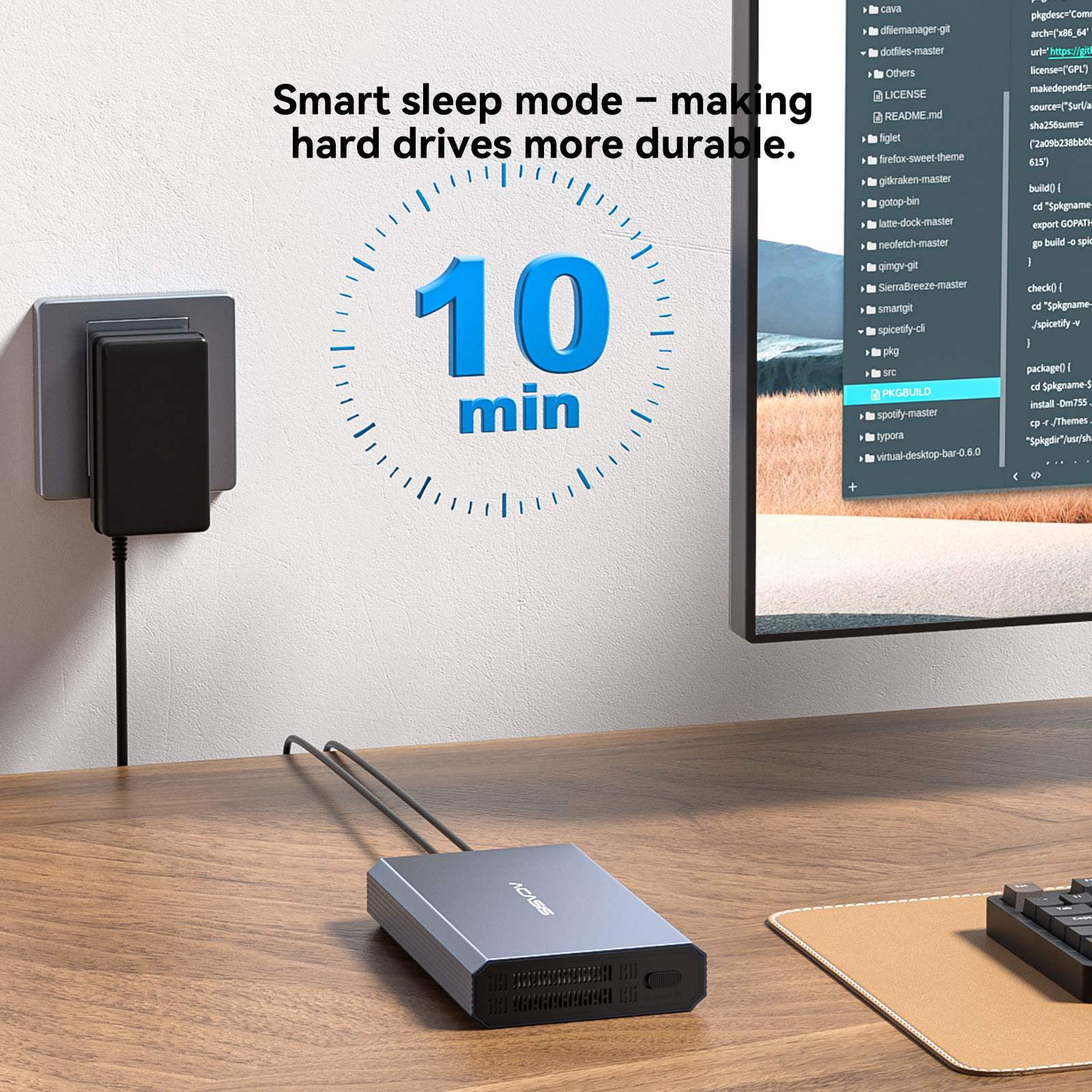 Acasis 10Gbps USB 3.2 Gen 2 SATA Hard Drive Enclosure for 3.5/2.5 Inch HDD/SSD, Tool-Free External Case (EC-7351Pro)