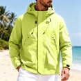 thumbnail image 3 of Husipze Rain Jacket Men Lightweight Waterproof Raincoat Zip Up Windbreaker Athletic Coats with Hood Mens Casual Jacket for Outdoor Sports Green S, 3 of 6