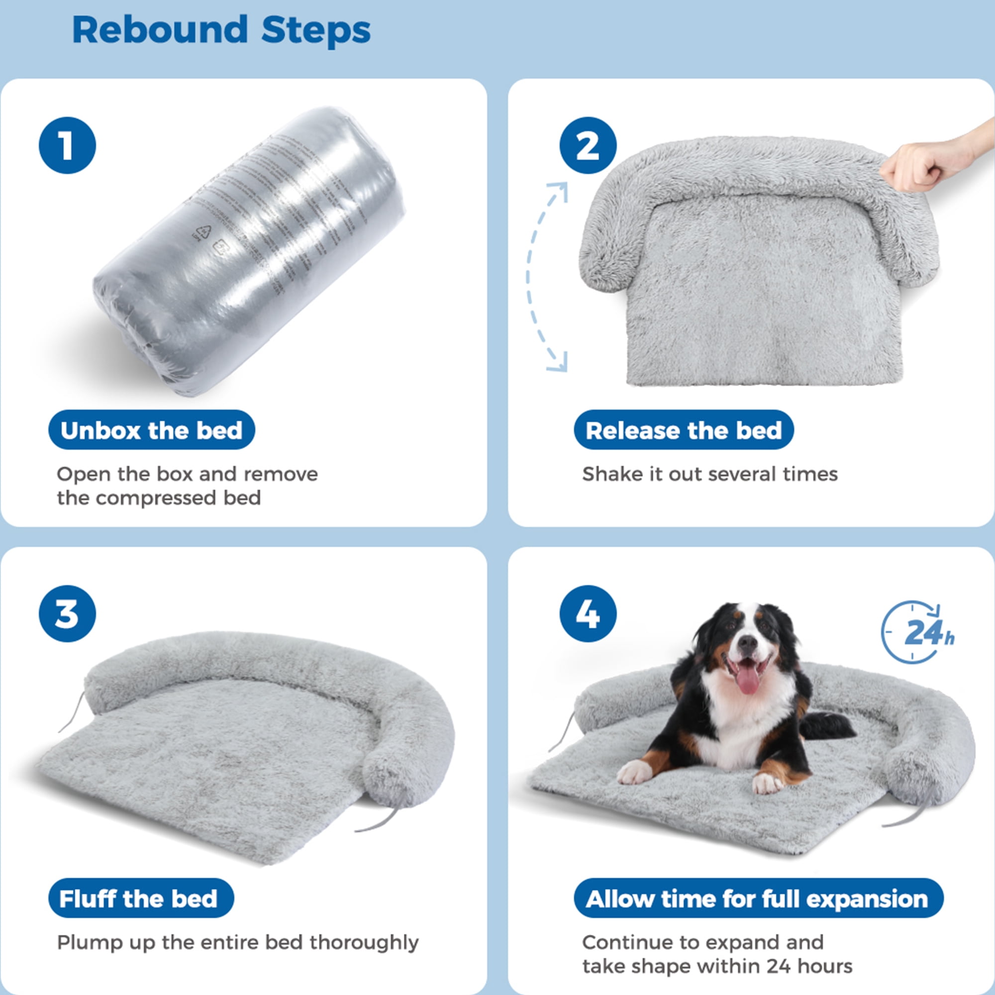 Kadyn 45" Plush Long Fur Dog Couch Bed, Dog Bed Mats with Anti-Slip Bottom, Washable Removable Couch Cover, Perfect for Medium and Large Dogs Cats, Gray Kadyn 45" Plush Long Fur Dog Couch Bed, Dog Bed Mats with Anti-Slip Bottom, Washable Removable Couch Cover, Perfect for Medium and Large Dogs Cats, Gray