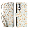thumbnail image 3 of Wallet Case for Samsung Galaxy A35, Flower PU Leather Durable Phone Case Kickstand Flip Case with Card Slots Wrist Strap Pattern Magnetic Closure Protective Case for Galaxy A35 - C, 3 of 9