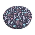 thumbnail image 2 of Xecao's Watercolor Marine Animals Print Stool Covers offer stylish, washable protection for PU round bar stools, perfect for home or commercial use., 2 of 7