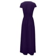 thumbnail image 4 of FAKKDUK Women's Summer Casual Loose Sundress Long Dress 1/4 Sleeveless Deep V Neck Side Split Maxi Dresses Going Out Elegant Party Cocktail Long Dress, Purple&S, 4 of 8