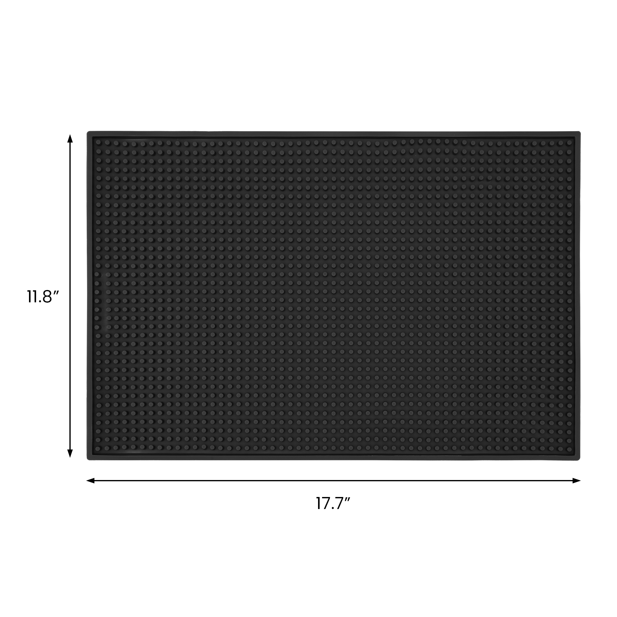 Unique Bargains Silicone Dish Drying Mat for Kitchen Counter Black 17.7*11.8*0.4 inch