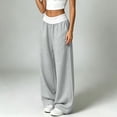 thumbnail image 6 of hotojiny Womens Wide Legs Sweatpants Fashion Colorblock Pants with Pockets Elastic Waist Baggy Pants Streetwear(Gray,Medium), 6 of 8