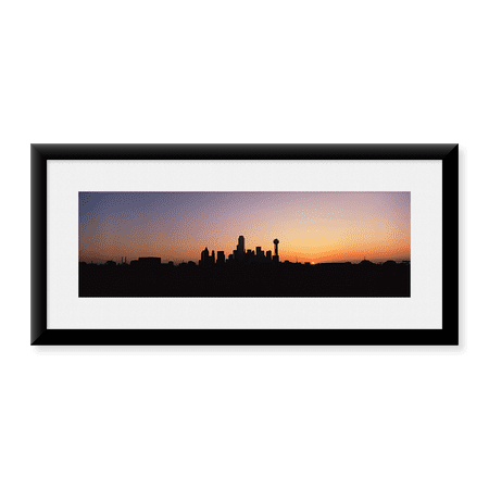 Framed Art Print, Sunrise Skyline Dallas TX USA by Panoramic Images, 25-7/8" x 9-7/8"