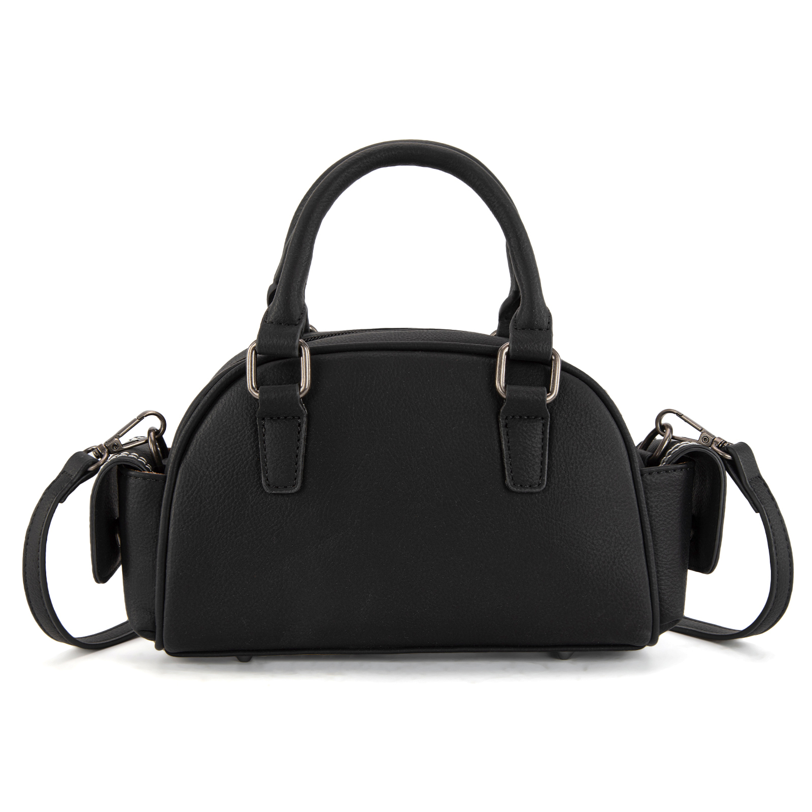 Wrangler Small Crossbody Purses for Women Boston Barrel Bag Mini Top Handle Bags with Crossbody Strap, Black