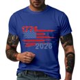 thumbnail image 4 of Mens 4th of July Shirts American Flag Patriotic Short Sleeve T-Shirt Blue,XL, 4 of 6