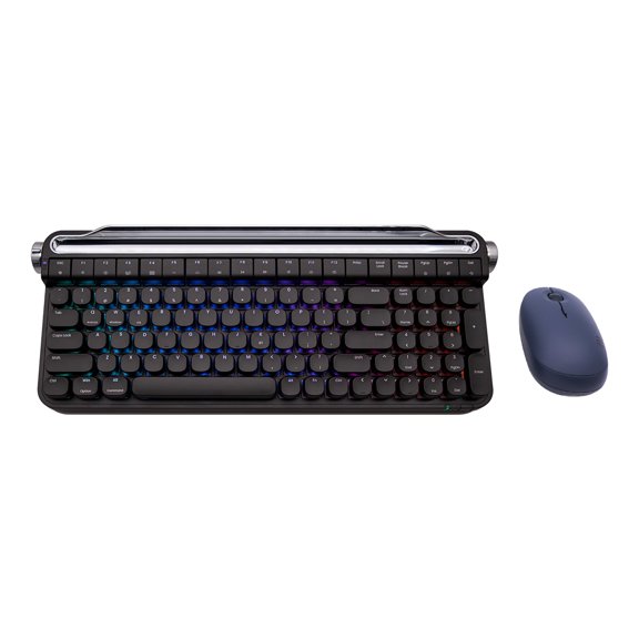WISQGOO ACTTO B705 Retro Typewriter Keyboard Bluetooth,Vintage Mechanical Keyboard ,LED Backlight 100 Keys for Windows/macos/iOS/Android(Black)