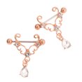 thumbnail image 3 of 2 piezas de lengua de pezón Barbell joyería de perforación de acero inoxidable - Oro rosa Sunnimix Anillo de lengüeta del pezón, 3 of 8