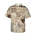thumbnail image 3 of Balery Abstract Coffee Pattern With Letters Print Men's Hawaiian Shirts Short Sleeve Beach Shirt Relaxed Fit Vacation Button Down Shirts-X-Large, 3 of 9