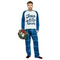 thumbnail image 3 of Ihaphap Jesus Is Reason For The Season Blue Family Christmas Matching Pajamas Set, XL-Women, 3 of 4