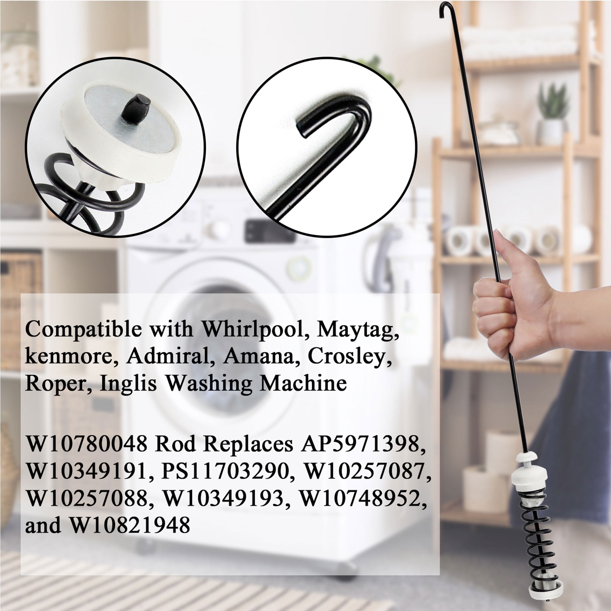 Beaquicy W10780048 Washer Suspension Rod Kit Replacement for Whirlpool Washing Machine