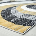thumbnail image 5 of Contemporary 5x8 Area Rug (5'3'' x 7'3'') Abstract Yellow, Charcoal Living Room Easy to Clean, 5 of 10