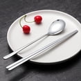 thumbnail image 4 of Chopsticks Spoon Set, 4 Color Reusable Metal Stainless Steel Korean Chopstix Spoon Set Christmas Gift, 4 of 6