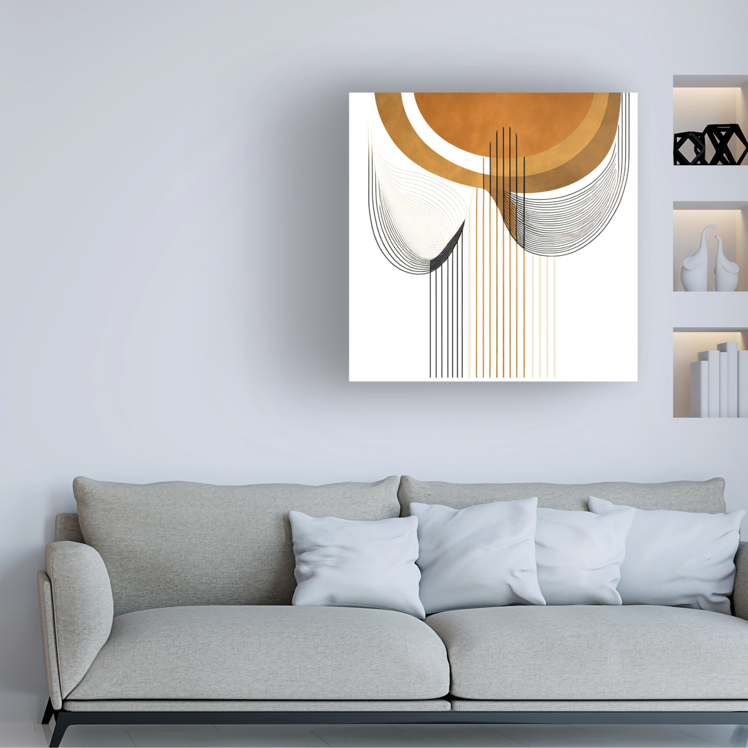 Canvas Wall Art - Ray Heere 'Mid Century Abstract Painting 4' Wall Art for Living Room, Bedroom, or Office DÃ©cor by Trademark Fine Art - 24 x 24 Inches