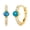 Dark Blue, variant on 18K White Gold Plated Opal Huggie Hoop Earrings for Women,Hypoallergenic Oval Pink Opal and CZ Dainty Earrings,Anniversary Birthday Jewelry Gift for Her Mom Wife Girlfriend Daughter