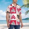 thumbnail image 6 of Valentines Day Heart Men's 3d Print Casual Button Down Shirts, Novelty Hawaiian Short Sleeves Xl, 6 of 8