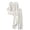 White, variant on CIENVNSTG Linen Sets For Women 2 Piece Casual Vneck Embroidered 3/4 Sleeve Tops Wide Leg Linen Pants Set Mature Women Clothing Black L