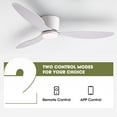 thumbnail image 5 of HOOMEDELIER 52" Modern Reversible Ceiling Fan with Light Remote/App Control,3-Blade Dimmable Flush Mount Ceiling Fan for for Bedroom, Living Room-White, 5 of 9