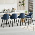 thumbnail image 6 of Zimtown Modern Swivel Barstools Set of 2, Padded PU Leather Bar Chairs 26" for Dining Room, Kitchen Island, Bar, Smoke Blue, 6 of 7