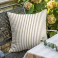 thumbnail image 3 of Throw Pillow Covers 18x18 Inch, Thin Beige Striped Decorative Pillow Cases for Couch Sofa Bed, Farmhouse Modern Stripes Cotton Linen Square Home Decor Pillowcases with Hidden Zipper, 3 of 9