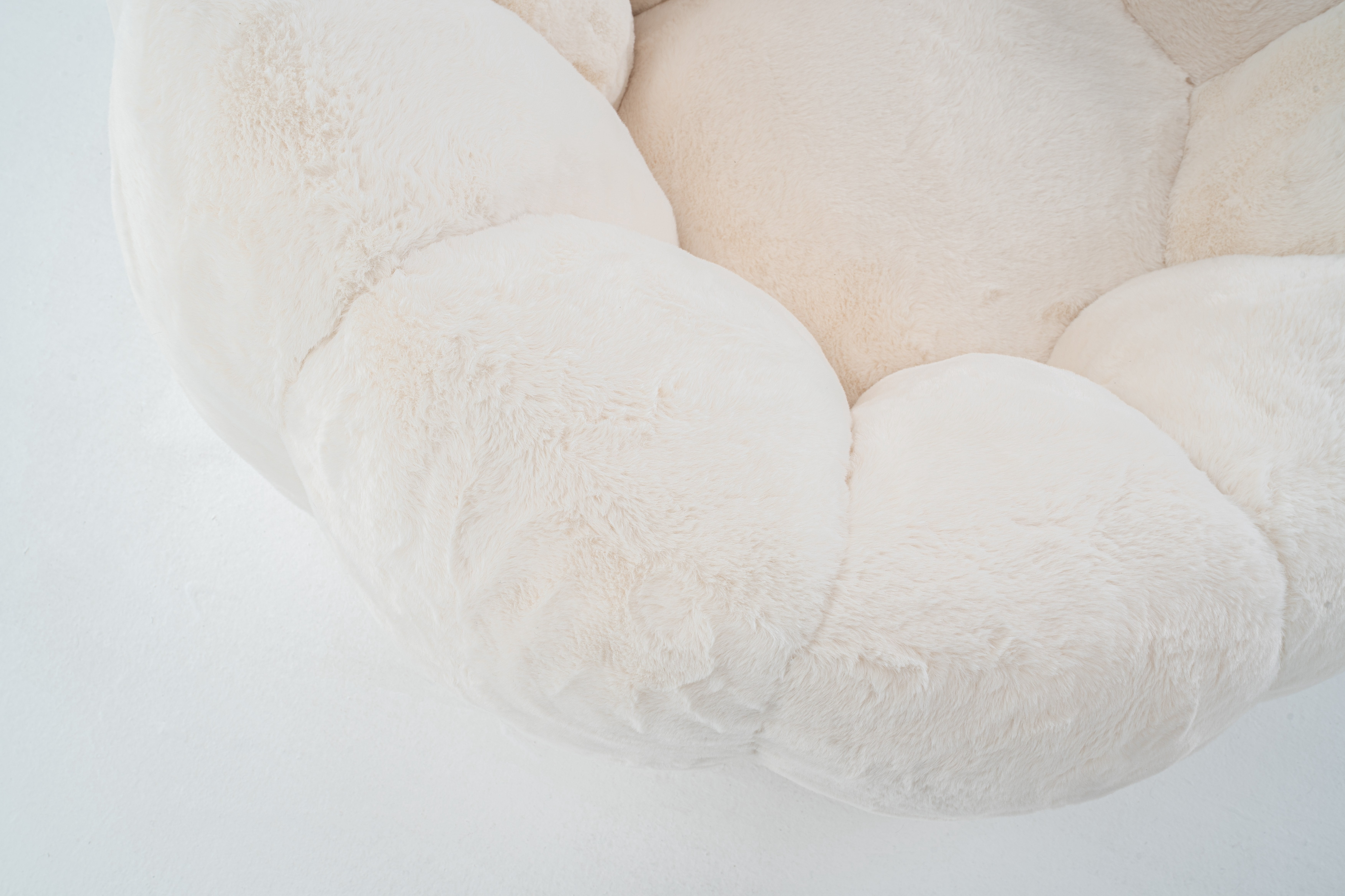 Eyisean 45" Fluffy Bean Bag Chair for Adults with Floral-Shaped Backrest, Comfy Soft Cloud Reading Chair with Faux Fur & Foam, Lazy Lounge Single Sofa for Bedroom, Living Room, Apartment