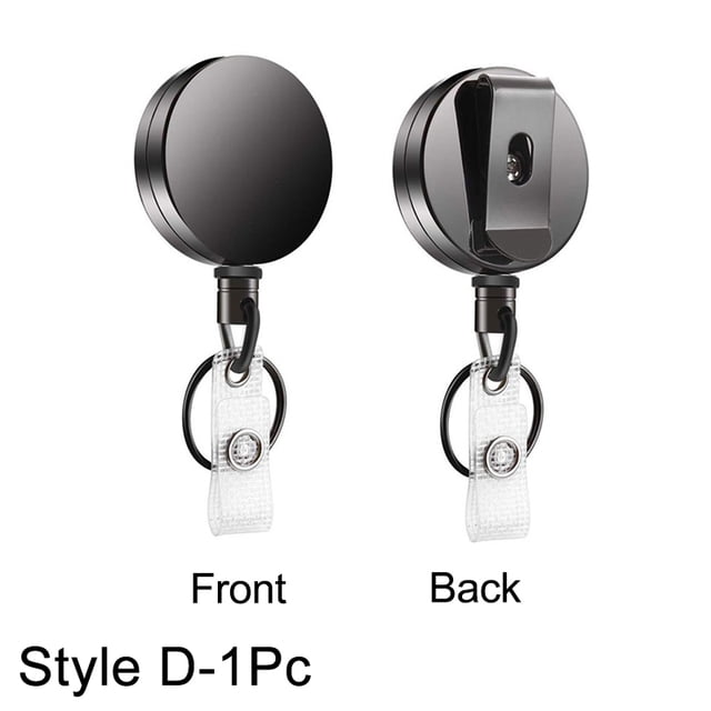 Retractable Badge Reel Metal Key Ring Clip Extendable ID Card Holder for Office School and Events