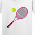 thumbnail image 4 of Inktastic Pink Tennis Racket and Ball Youth T-Shirt, 4 of 5