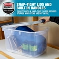 thumbnail image 3 of Rubbermaid Roughneck Clear 66 Qt. Plastic Storage Tote w/ Gray Lid, 4 Pack, 3 of 7