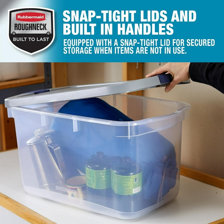 Rubbermaid Roughneck 66 Qt. Clear Plastic Storage Bins with