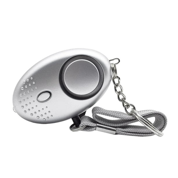 1 llavero de alarma personal de sonido seguro con luz LED 130DB emergencia mujeres Plata jinwen alarma personal con luz