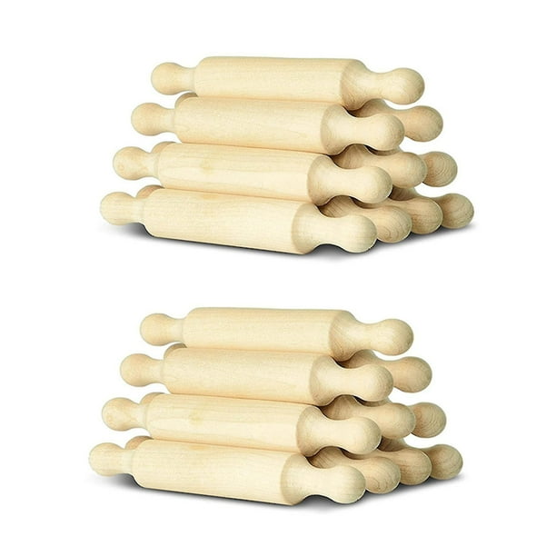20x Wooden Mini Rolling Pin 6 Inches Long Kitchen Baking Rolling Pin Small Wood Dough Roller Compatible With Ch
