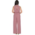 thumbnail image 5 of KOH KOH Long Pants Jumpsuit Formal One Piece Cocktail Evening Fall Dressy Pantsuit Romper Workwear Casual Outfit Tall Sleeveless Playsuit For Women Cinnamon Rose Pink Small US 4-6 NT202, 5 of 6
