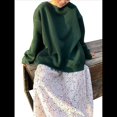 thumbnail image 3 of Sudadera de Mujer con Cuello Redondo de Gran Tamaño Y2K, Suéter de Moda de Otoño e Invierno, Jersey. Verde Oscuro S, 3 of 8