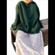 thumbnail image 3 of Sudadera de Mujer con Cuello Redondo de Gran Tamaño Y2K, Suéter de Moda de Otoño e Invierno, Jersey. Verde Oscuro L, 3 of 8