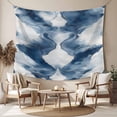 thumbnail image 2 of Blue White Wave Abstract Tapestry for Bedroom Wall Hanging Tapestry, Artwork Modern Waves Ceiling Backdrop Tapestries Poster Blanket Wall Decor for Teens Room Living Room Dorm 59" x 90", 2 of 8