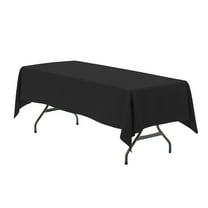 Your Chair Covers - 60 x 102 Inch Rectangular Polyester Tablecloth Black