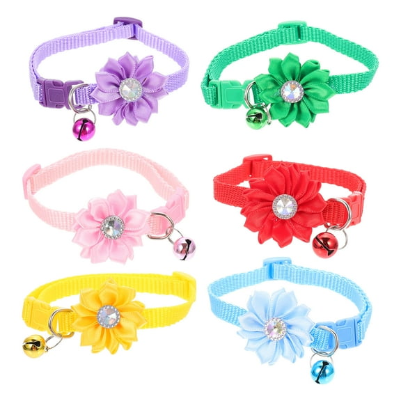 Homoyoyo 6Pcs Adjustable Pet Collars Flower Design Dog Collar Durable and Safe for Parties and Gatherings