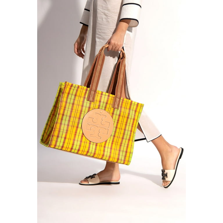 Tory Burch Women's Large Ella Mesh Tote Handbag (Green / Yellow